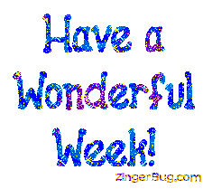 Another week image: (wonderful_week_blue_gold) for MySpace from ZingerBug.com