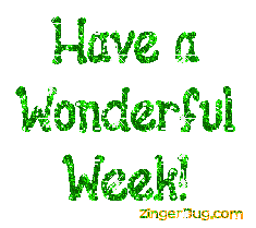 Another week image: (wonderful_week_green) for MySpace from ZingerBug.com