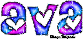 Ava Pink And Blue Glitter Name Glitter Graphic Greeting Comment Meme Or Gif